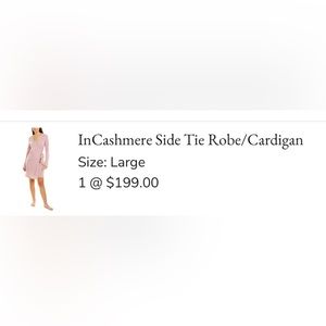 Brand new 100%Cashmere Large side tied robe dress